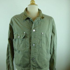 POLO COUNTRY RALPH LAUREN KHAKI jean Jacket L Made in USA corduroy collar L